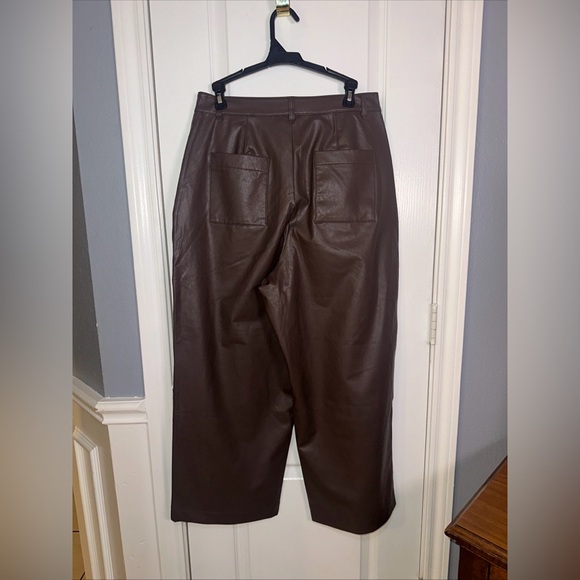 Splendid Collection Women’s Faux Leather Pants‎ Size 12 Color Brown - Picture 9 of 14